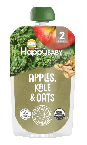 Apple Kale & Oat Stage 2 Baby Food Pouches (4 Pack Case) - Image 2