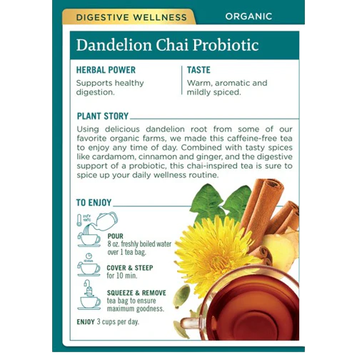Organic Dandelion Chai Probiotic Tea - Image 2