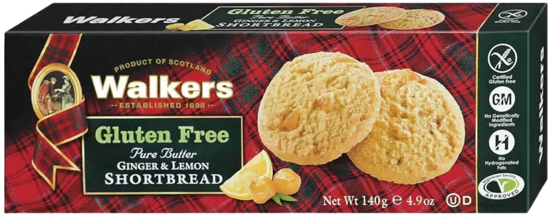 Gluten Free Lemon Ginger Shortbread Cookies