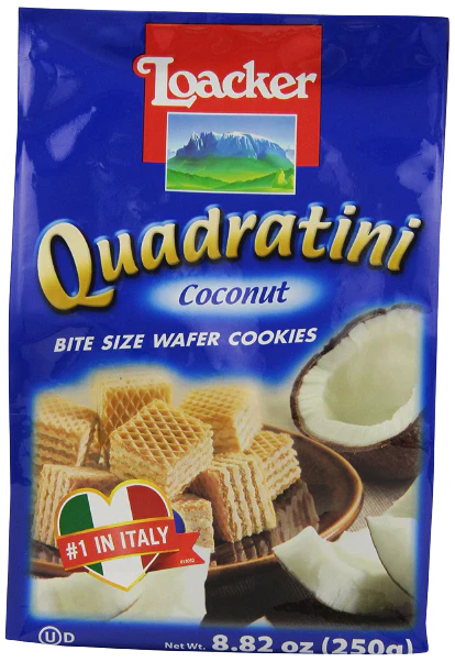 Coconut Quadratini Wafer Cookie Bites