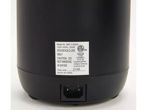 1.5-Cup Mini Rice Cooker With Measuring Cup & Spoon - Black - Image 3