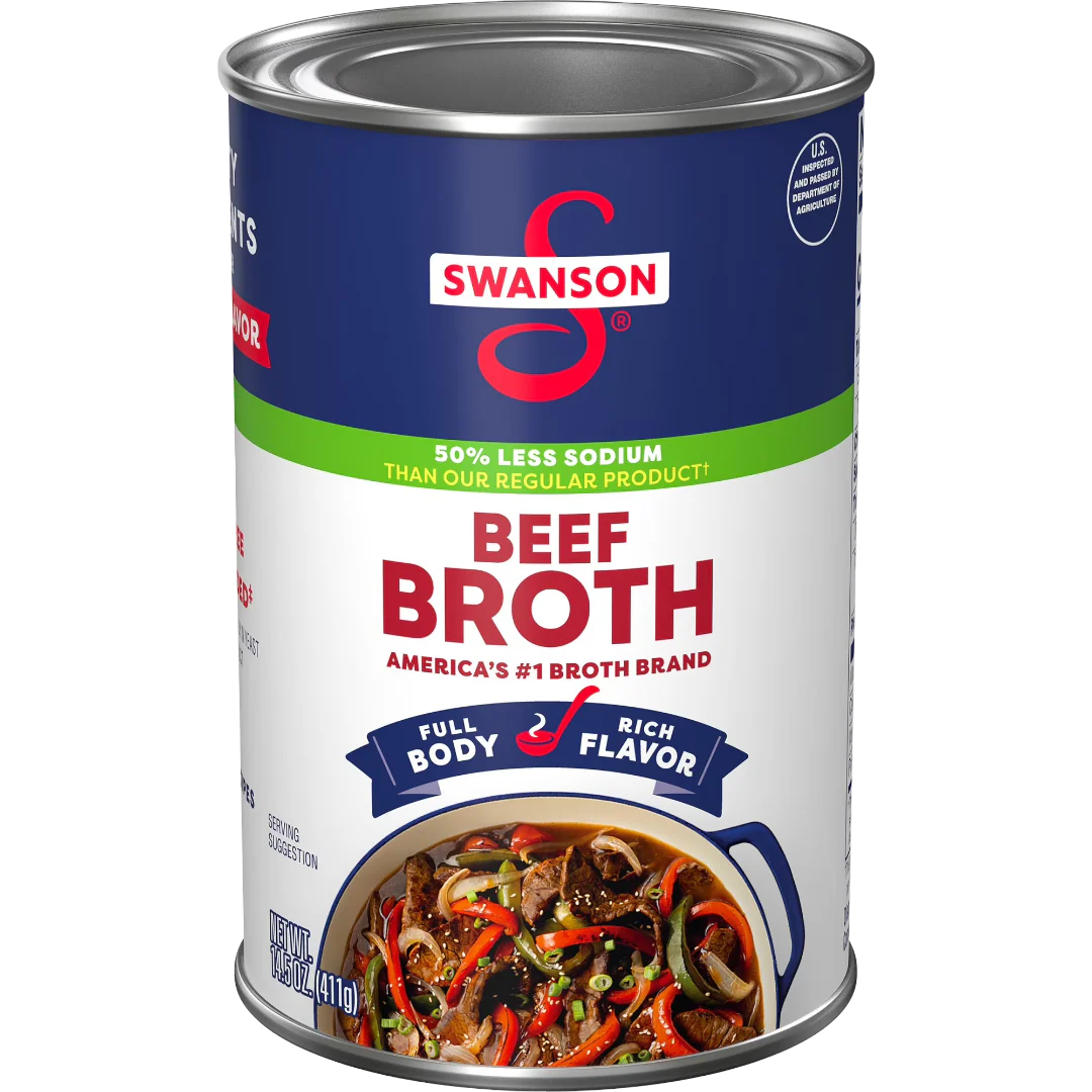 100% Natural 50% Less Sodium Beef Broth