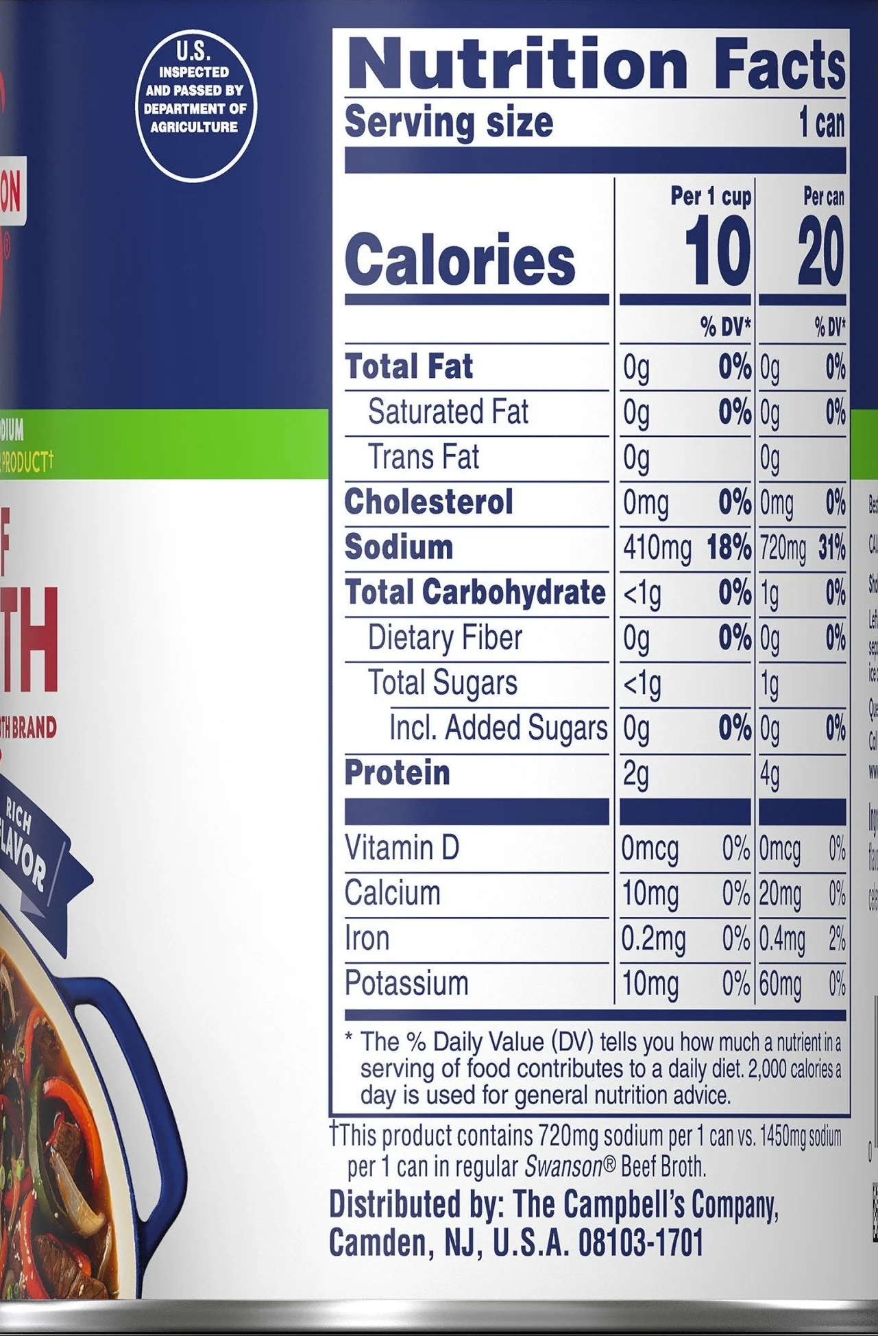 100% Natural 50% Less Sodium Beef Broth - Image 2