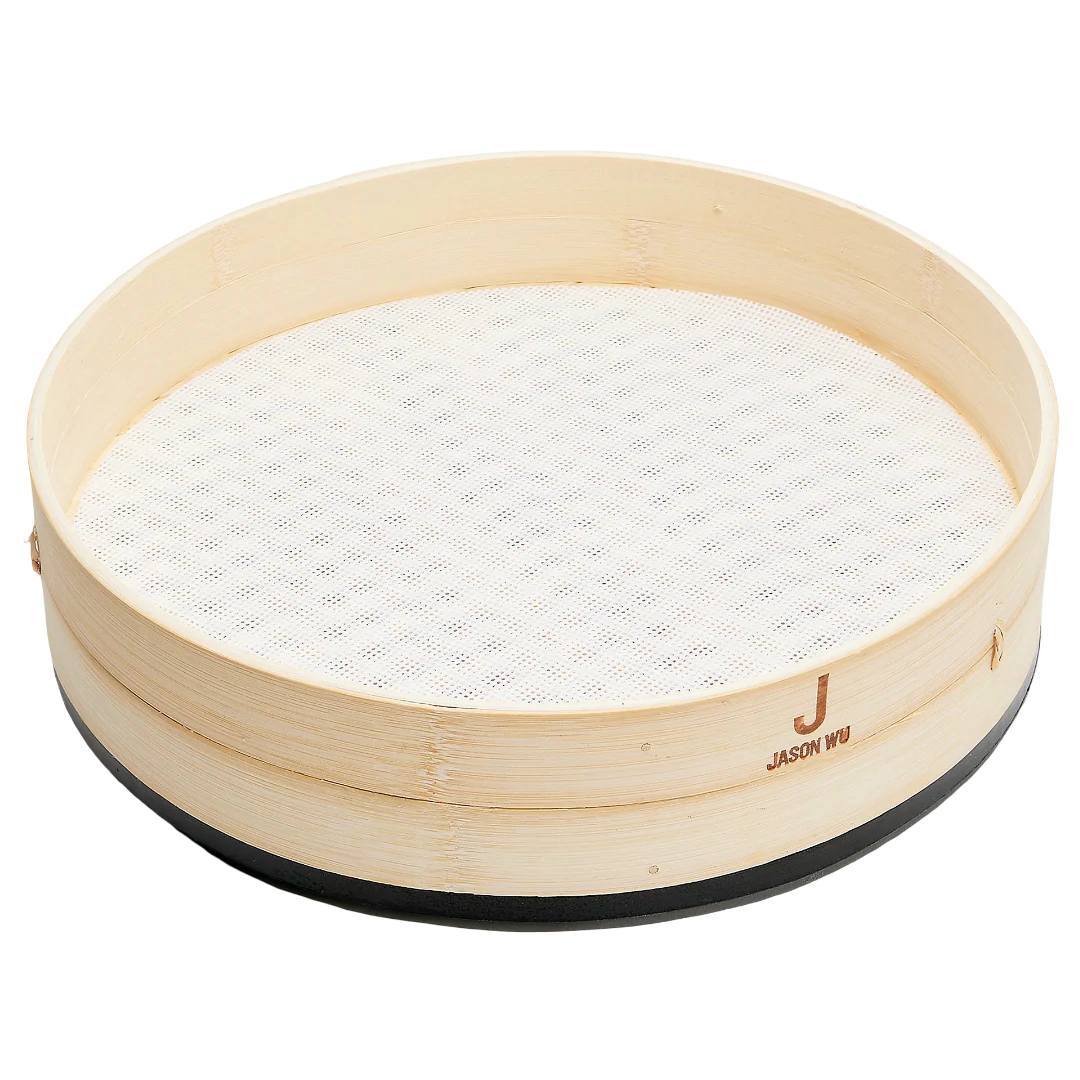 12" Bamboo Steamer Insert W/Silicone Rim And Mat