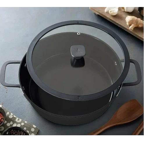 12" Cast Aluminum 5-Layer Nonstick Everything Pan - Black - Image 3