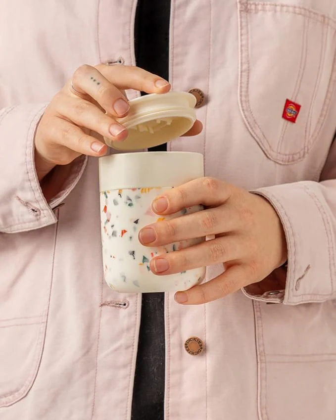 12oz Ceramic Travel Mug - Terrazzo Cream - Image 2