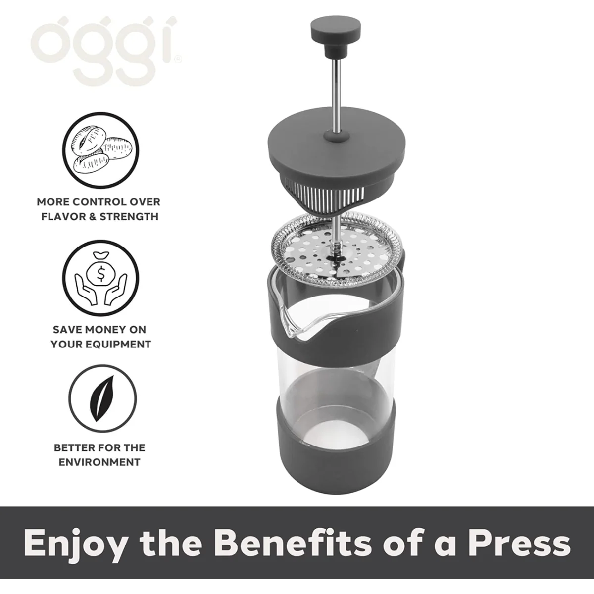 12oz 3 Cup French Press - Grey - Image 2