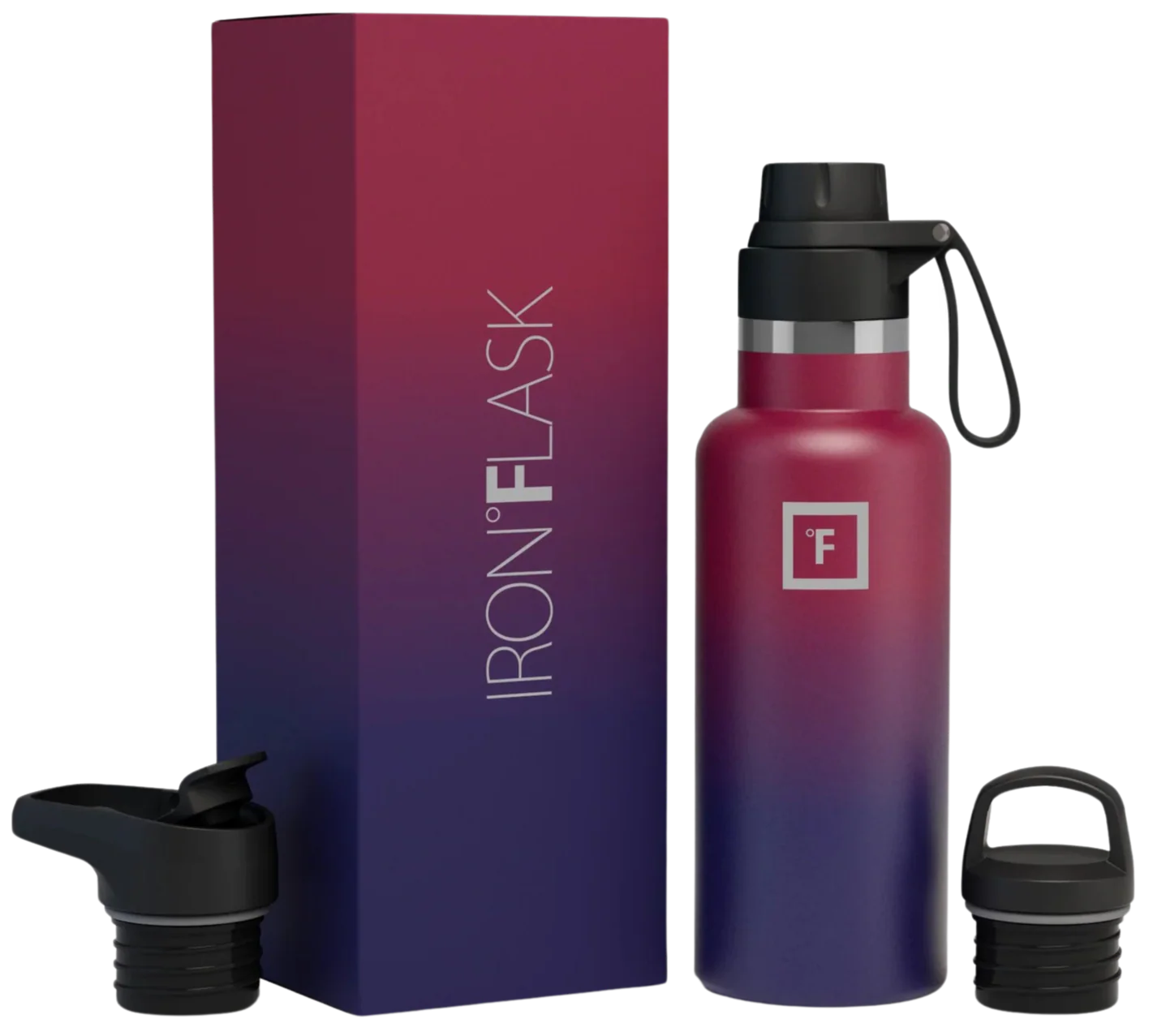 16 oz Narrow Mouth Bottle with Spout Lid - Dark Rainbow