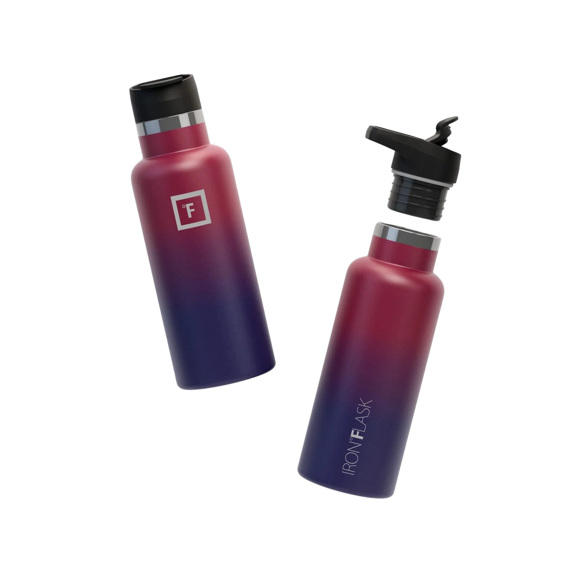 16 oz Narrow Mouth Bottle with Spout Lid - Dark Rainbow - Image 3