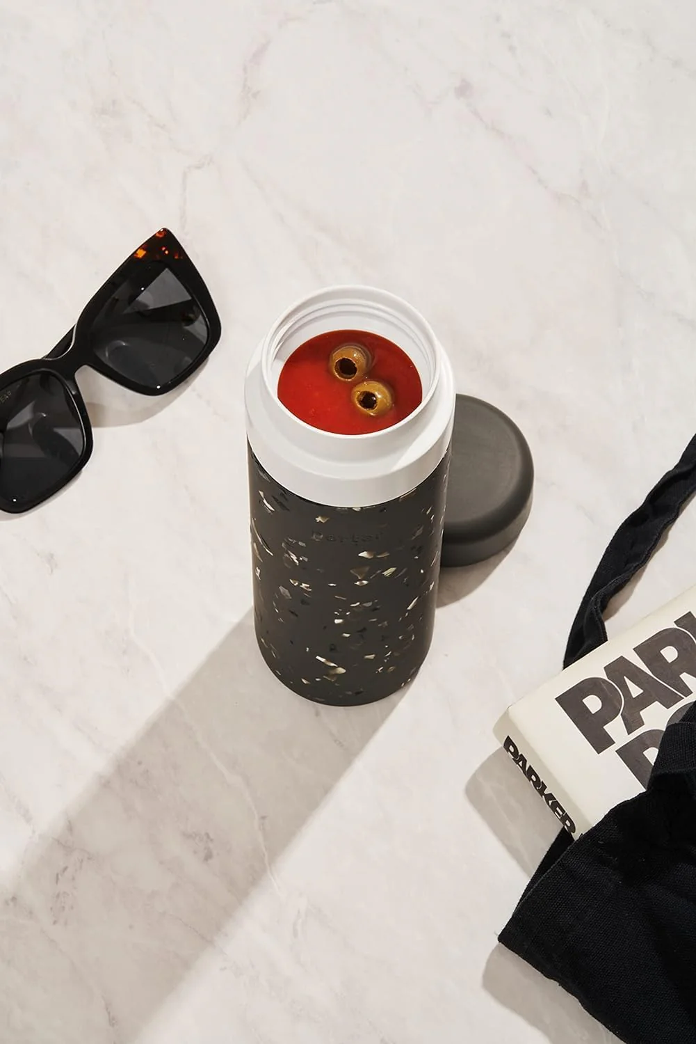20oz Insulated Ceramic Bottle - Terrazzo Charcoal - Image 2