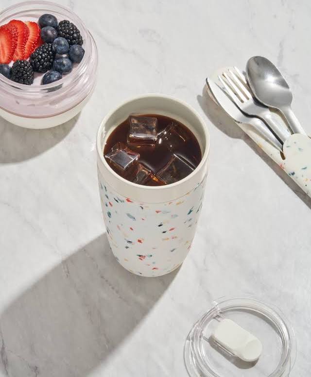 20oz Insulated Tumbler - Cream Terrazzo - Image 2