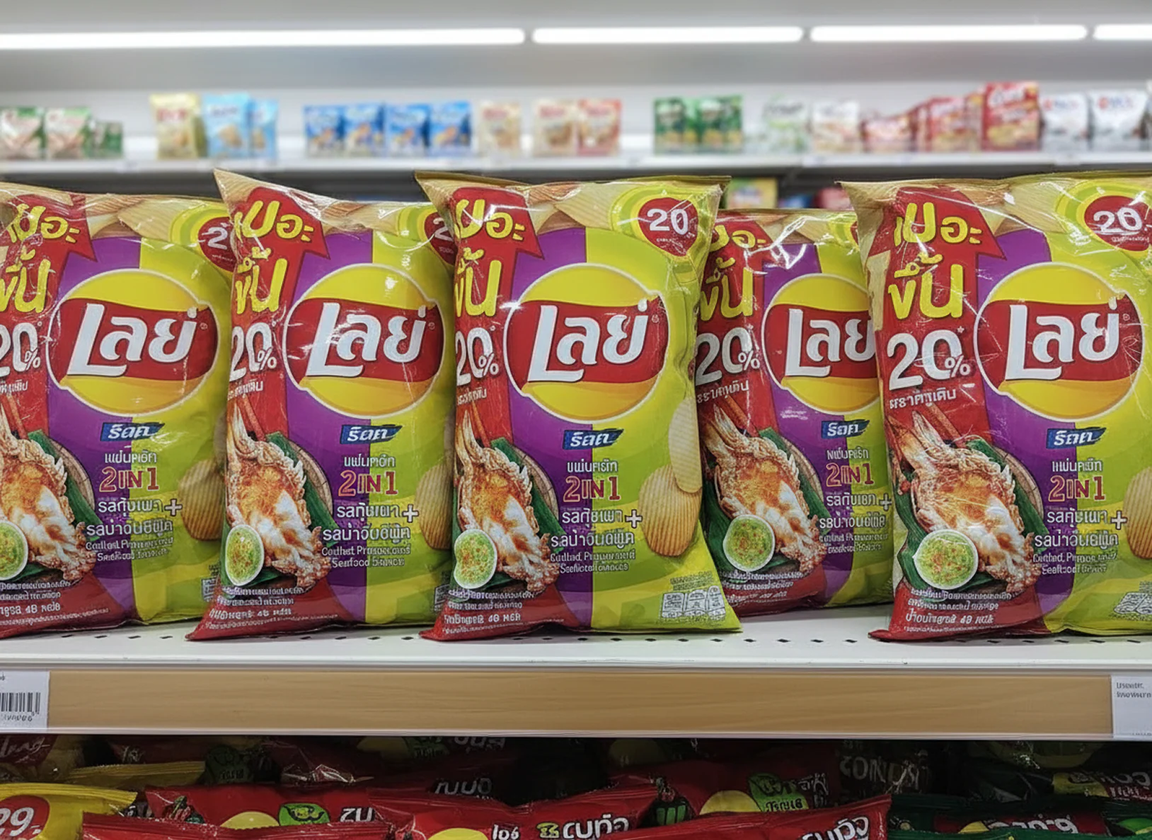 2in1 Grilled Prawn & Seafood Sauce Potato Chips - Thailand (6 CT) - Image 3
