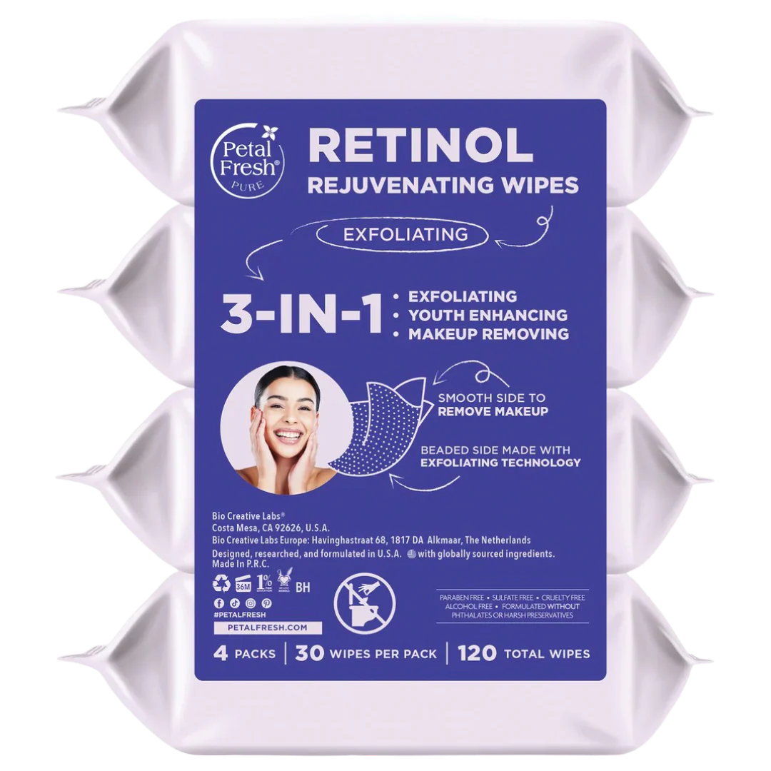 3-In-1 Exfoliating Retinol Wipes (4 Pack)
