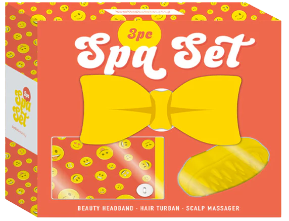 3 pc Spa Set with Beauty Headband, Hair Turban and Scalp Massager