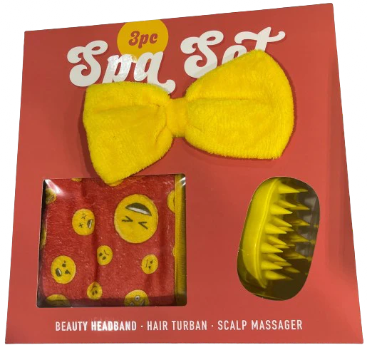 3 pc Spa Set with Beauty Headband, Hair Turban and Scalp Massager - Image 2