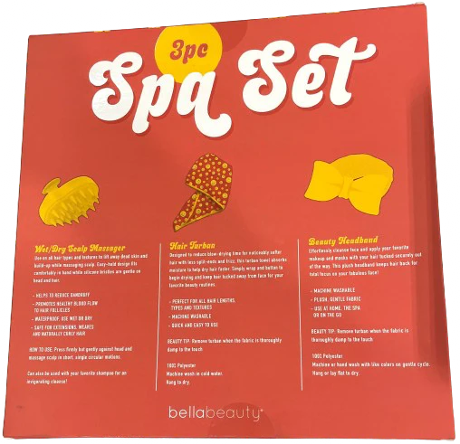 3 pc Spa Set with Beauty Headband, Hair Turban and Scalp Massager - Image 3