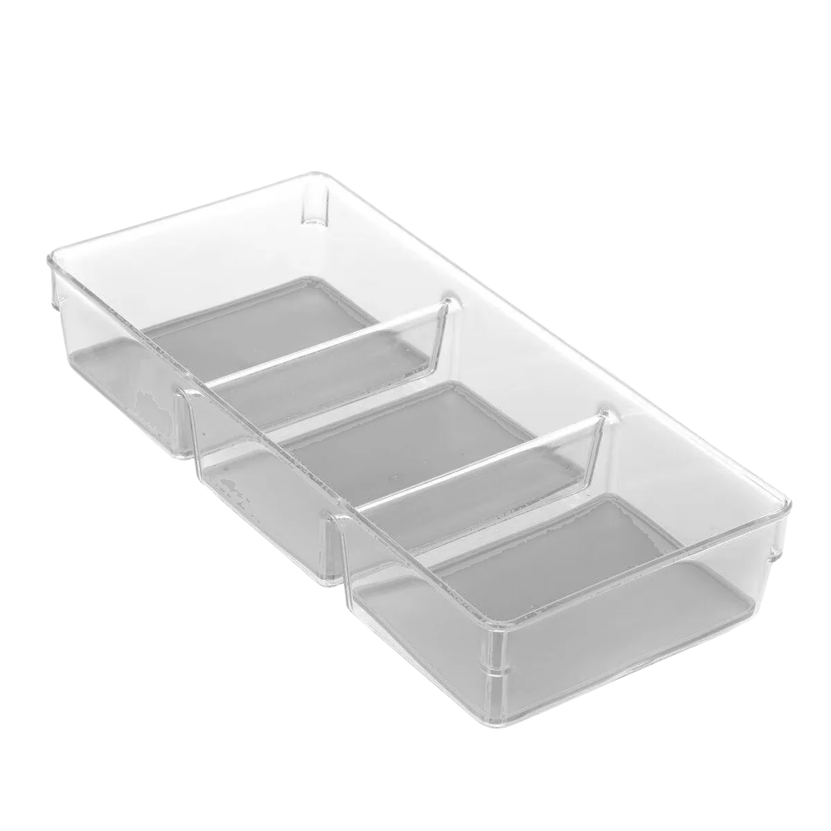 3-Section Plastic Storage Organizer with Non-slip Bottom