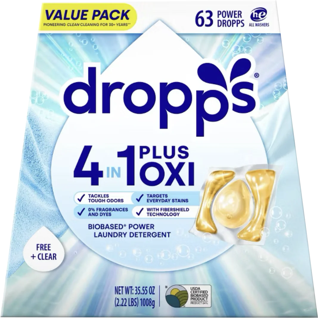 4-in-1 (Plus Oxi) Free & Clear Biobased Power Laundry Detergent Pods (63 CT)