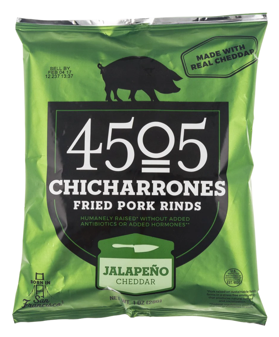 Jalapeno Cheddar Fried Pork Rinds