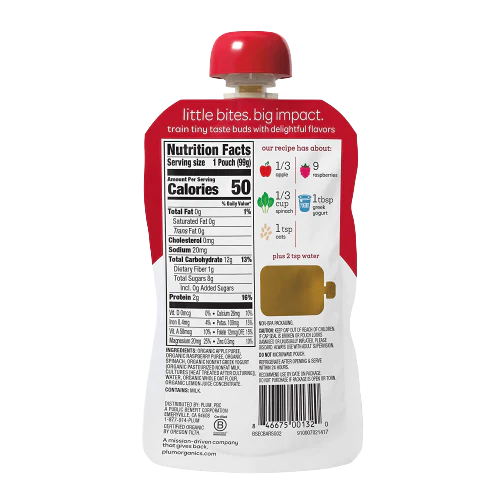 Apple Raspberry Spinach & Greek Yogurt Baby Food (6 Pack Case) - Image 3