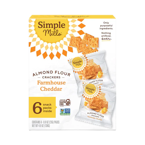 Farmhouse Cheddar Almond Flour Cracker Snack (6 Packs)