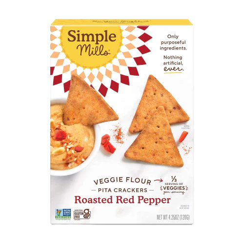 Roasted Red Pepper Veggie Pita Cracker