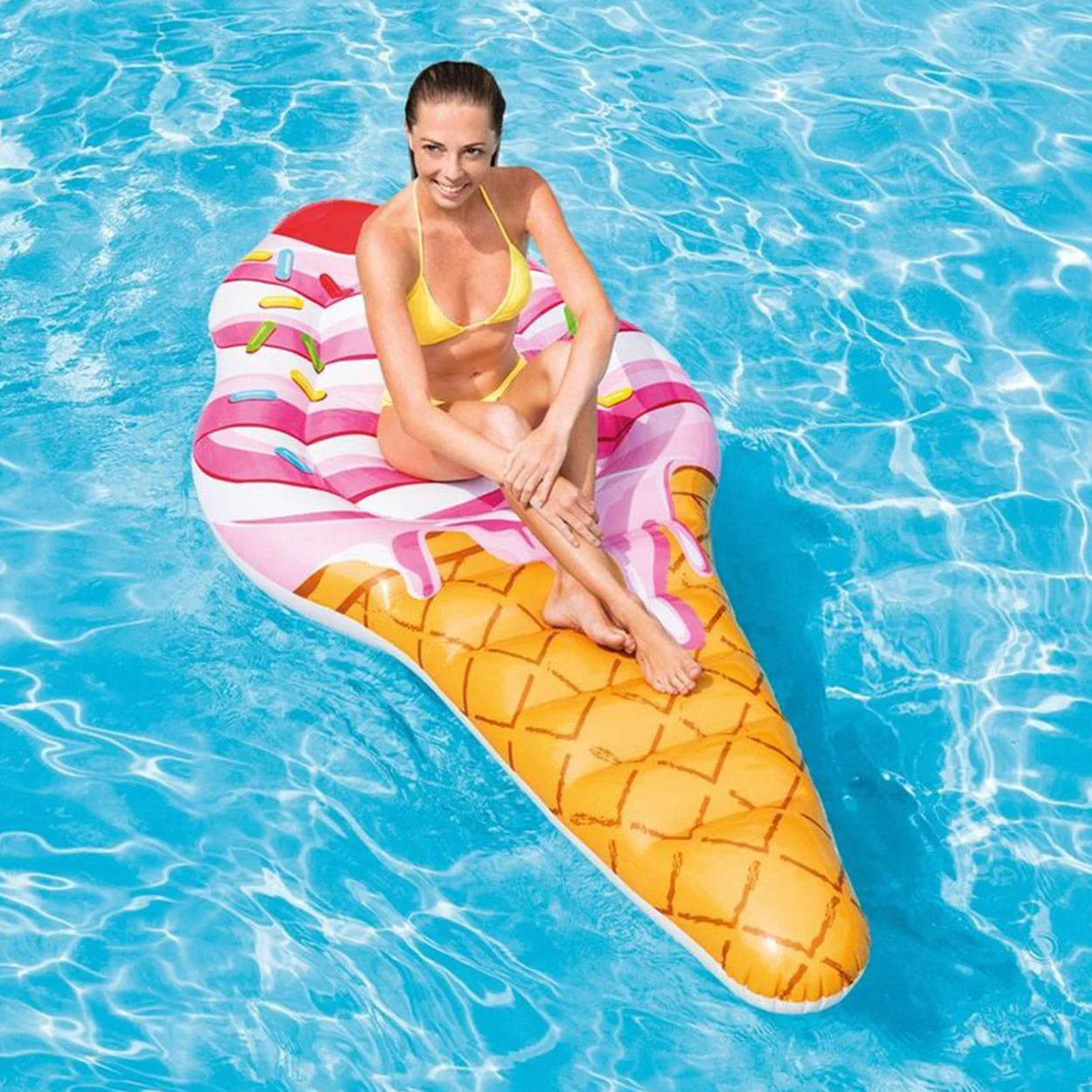 88" Inflatable Ice Cream Cone Mat - Image 2