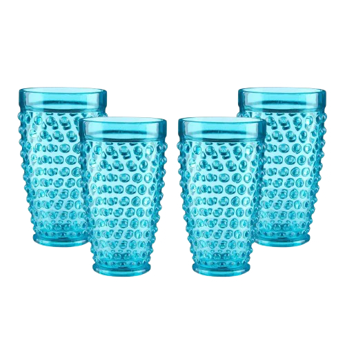 Blue Acrylic Tumbler 18 oz Highball Drinking Glasses (Set of 4)