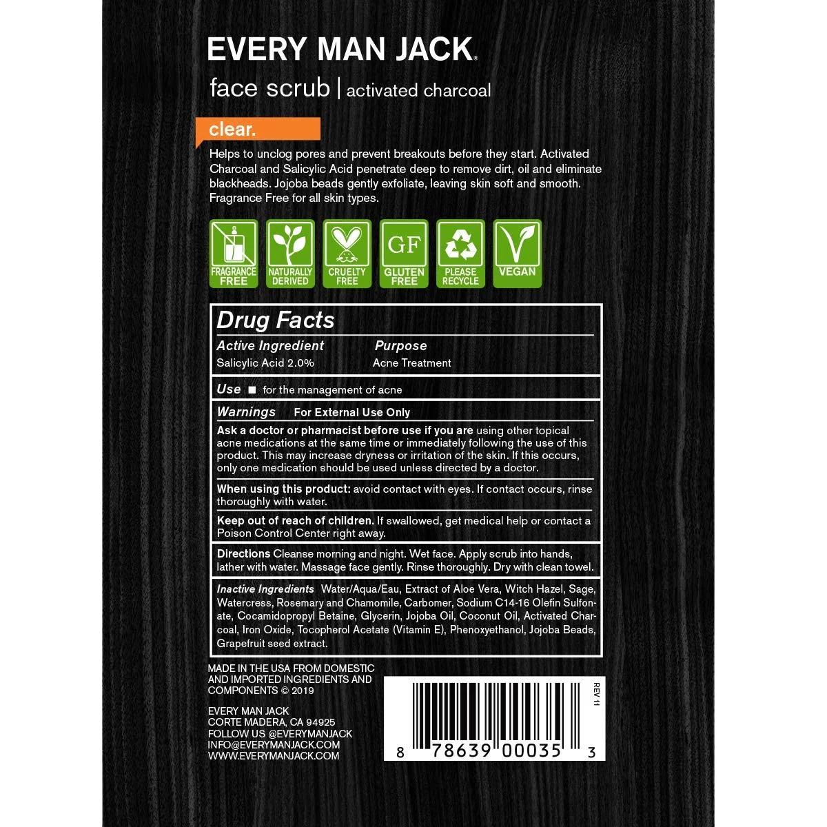 Activated Charcoal Face Scrub, Fragrance Free - Image 2