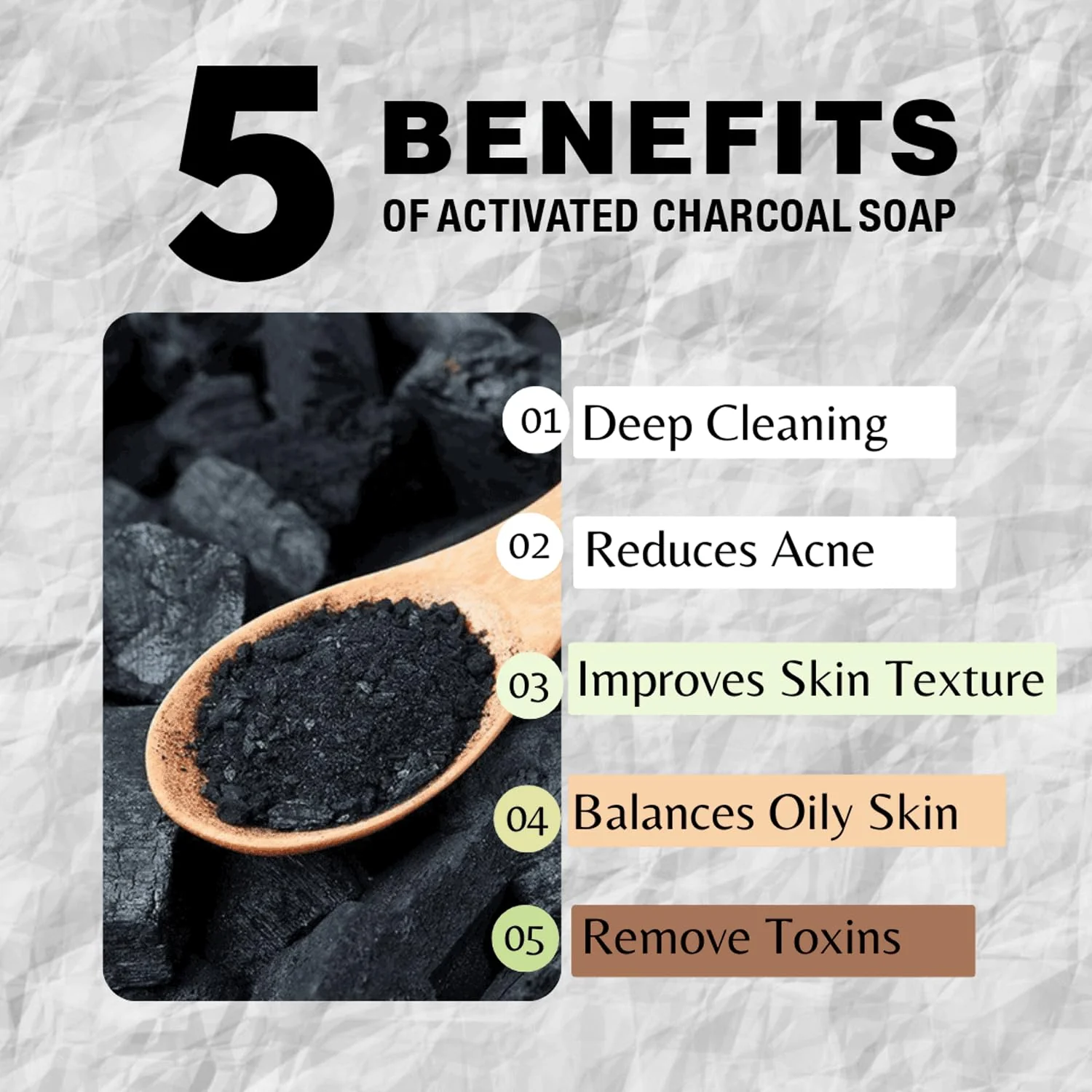 Activated Charcoal with Dead Sea Minerals Soap Bar - Image 4