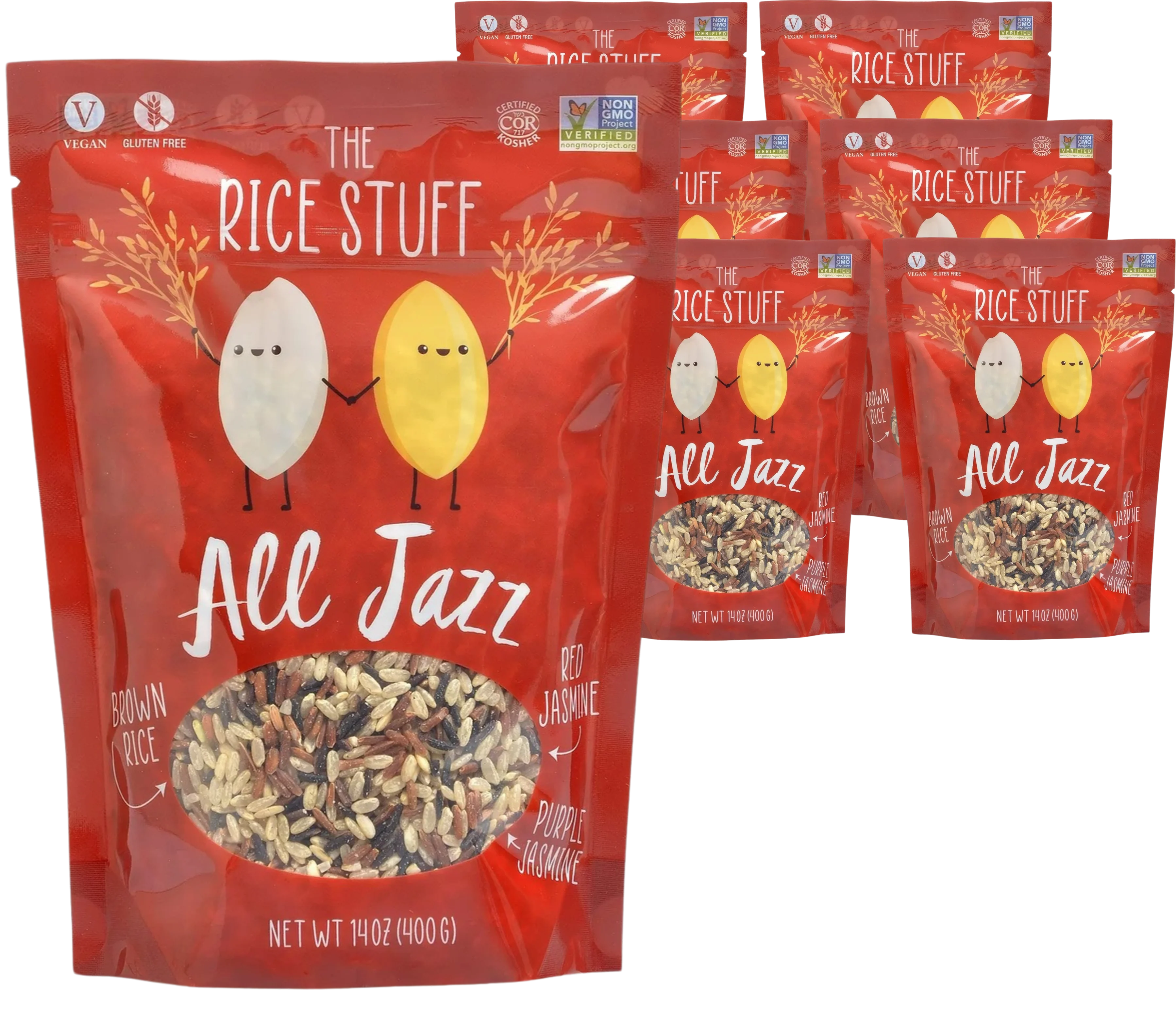 All Jazz Stuff - Mix of Brown, Purple and Red Rice (6 Pack)