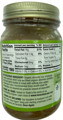 Organic Lightly Toasted Almond Butter - Image 2