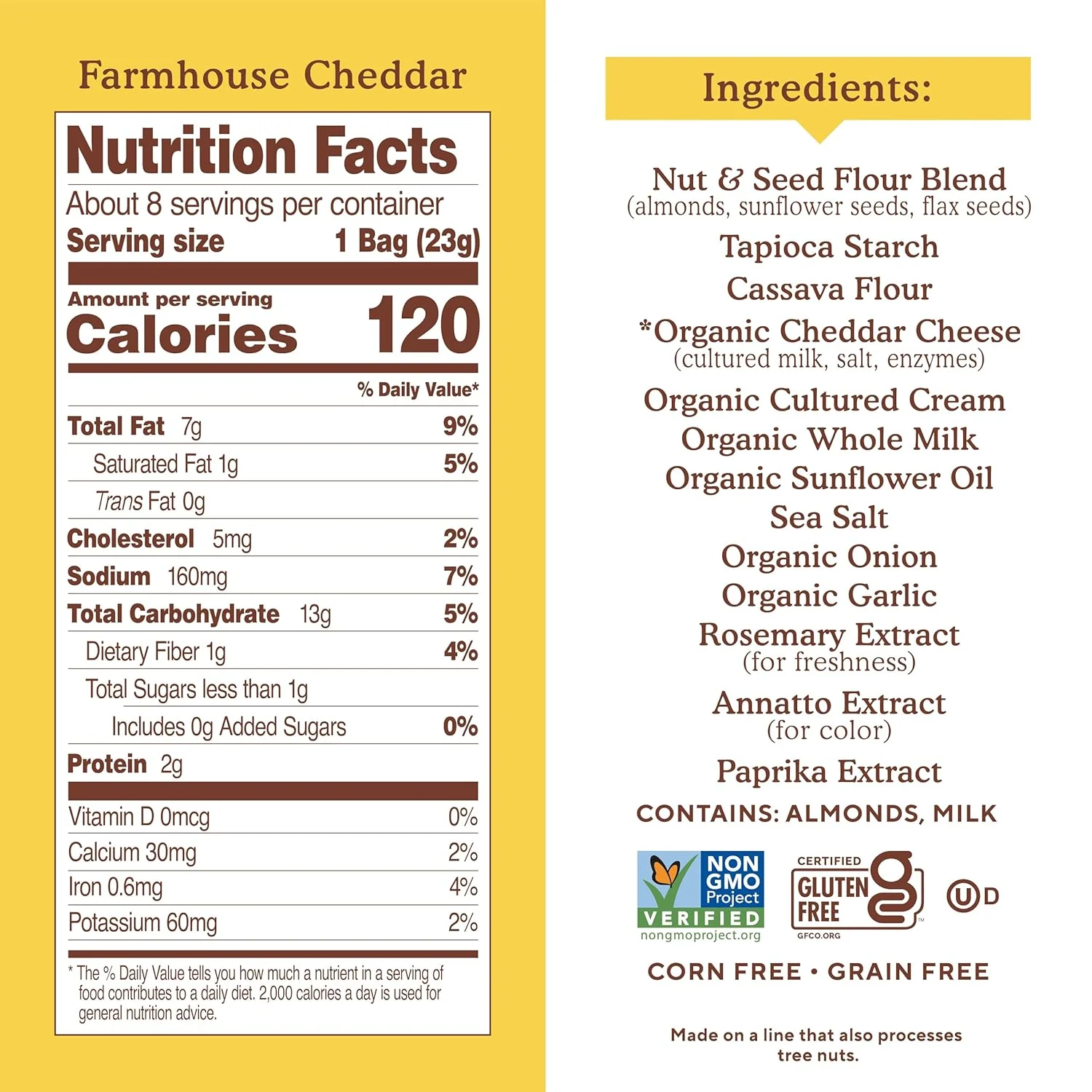 Almond Flour Crackers Farmhouse Cheddar Snack Pack (8 CT) - Image 4