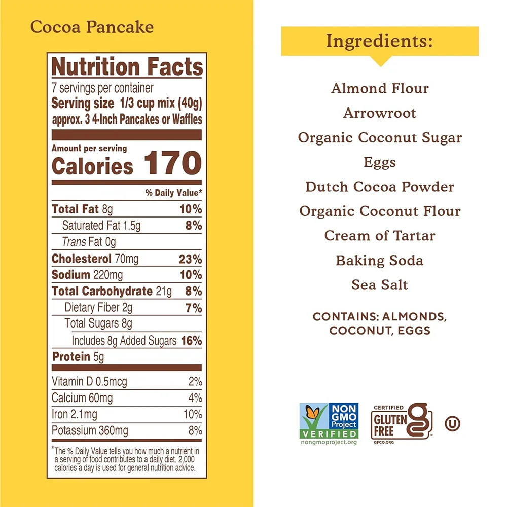 Almond Flour Pancake & Waffle Mix Gluten Free Cocoa - Image 3