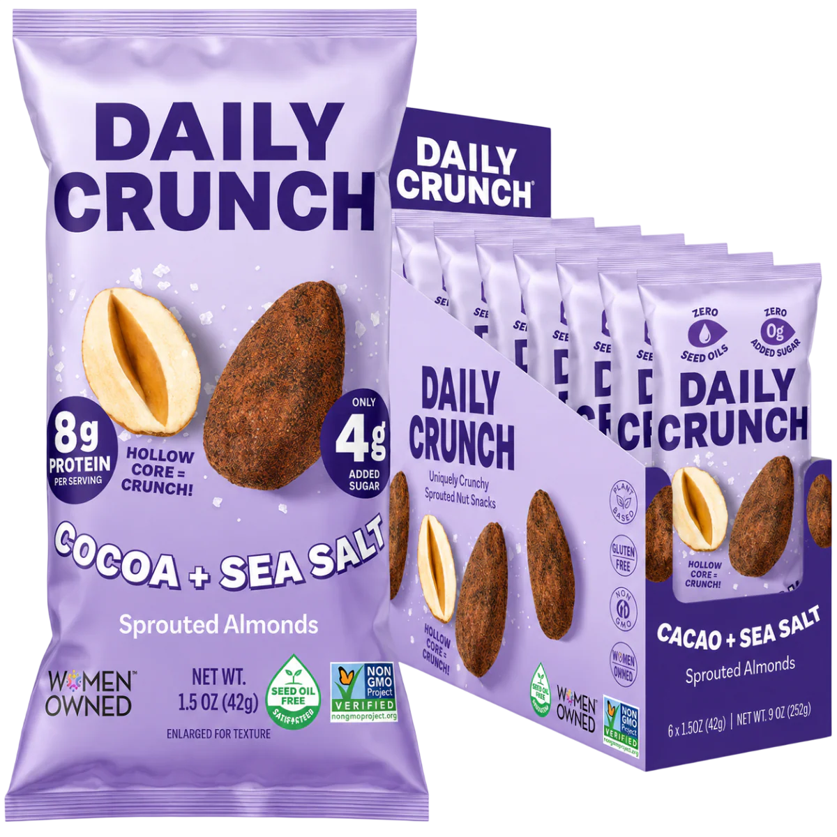 Almond Sprouted Cacao Sea Salt (8 Pack)