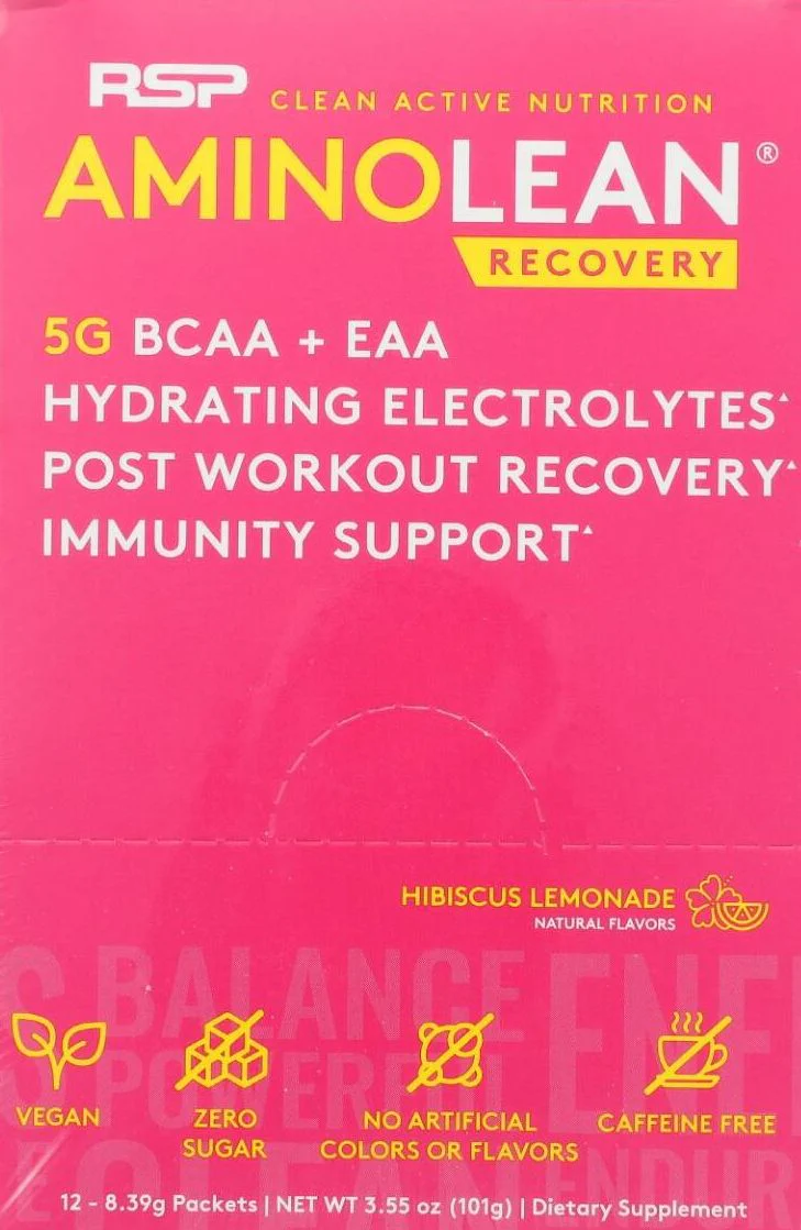 Amino Lean Hibiscus Lemonade Hydrating Electrolytes (12 Packets) - Image 2
