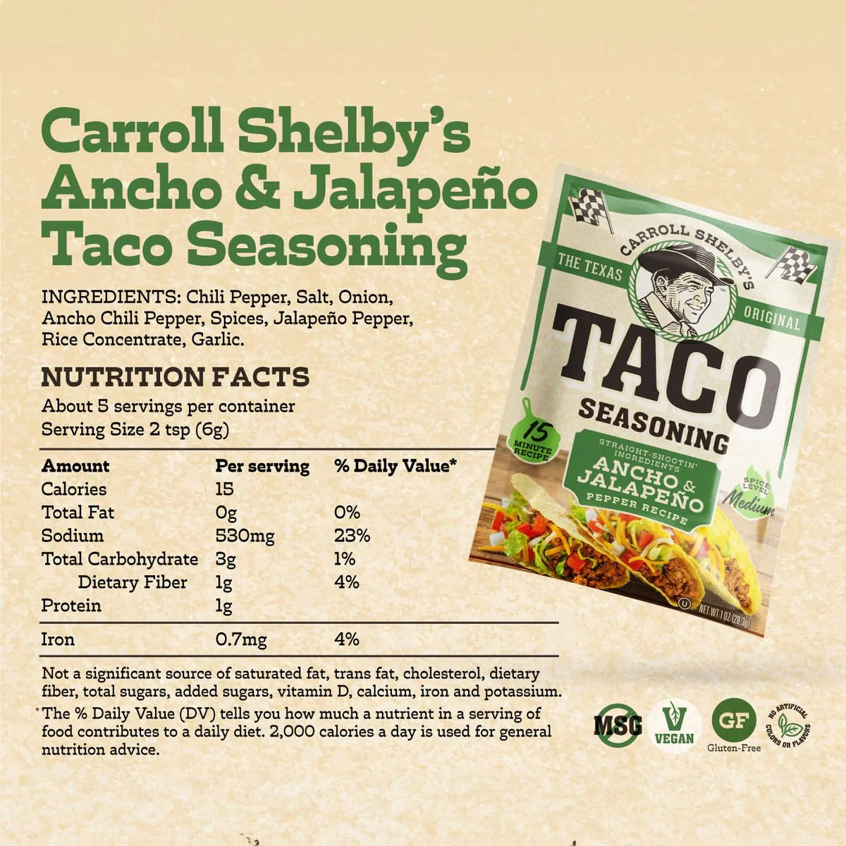 Ancho and Jalapeno Medium Taco Seasoning (12 Pack) - Image 3