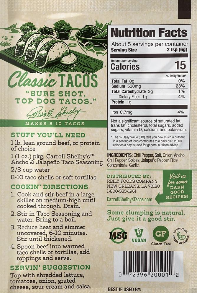 Ancho and Jalapeno Medium Taco Seasoning (12 Pack) - Image 5