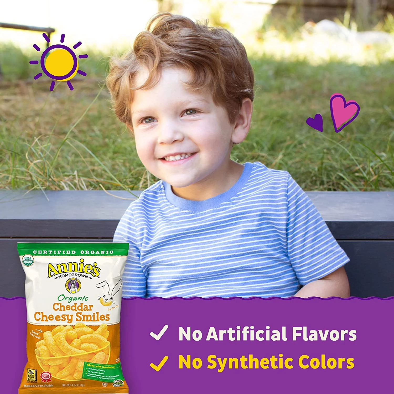 Organic Cheesy Smiles Puff (12 Pack) - Image 3