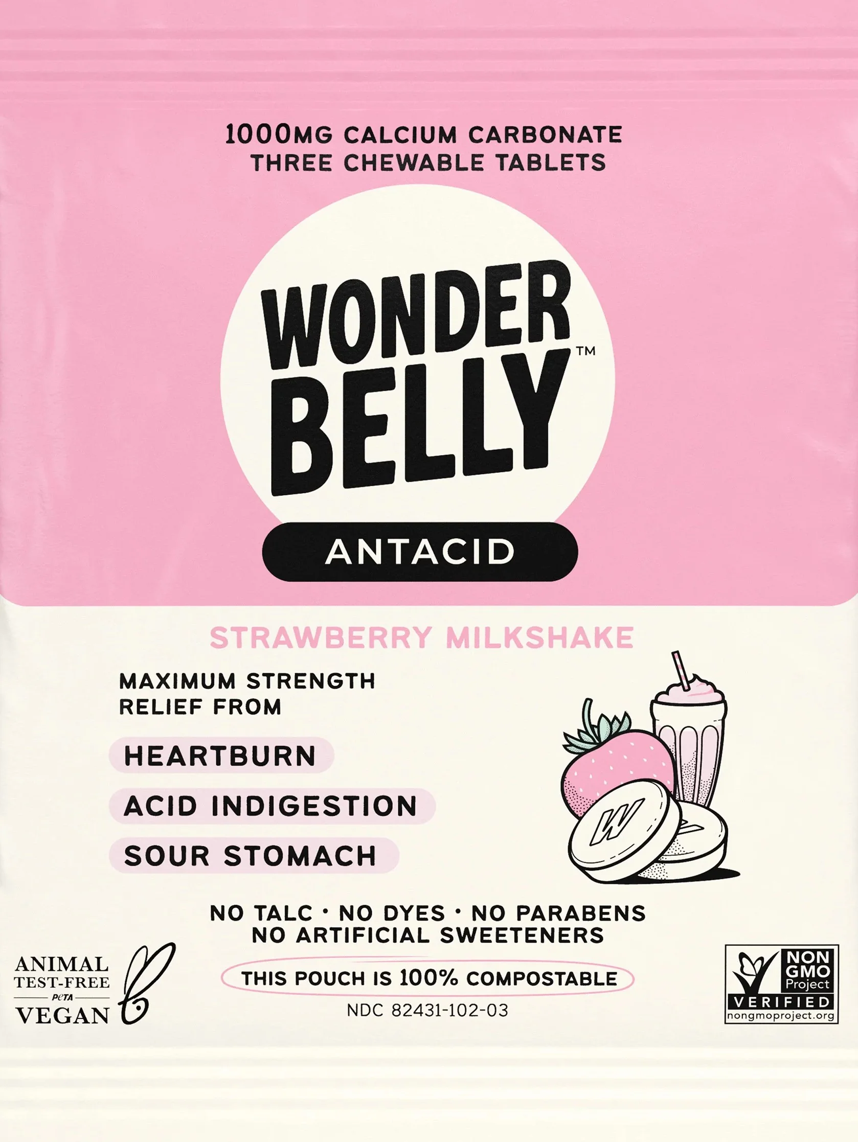 Antacid Strawberry Packet (20 CT) - Image 2