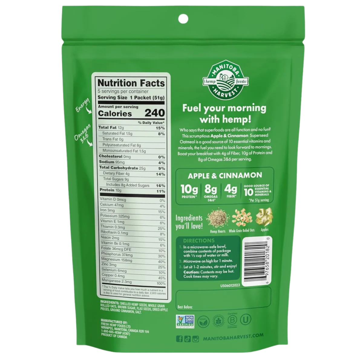 Apple And Cinnamon Instant Superseed Oatmeal - Image 2