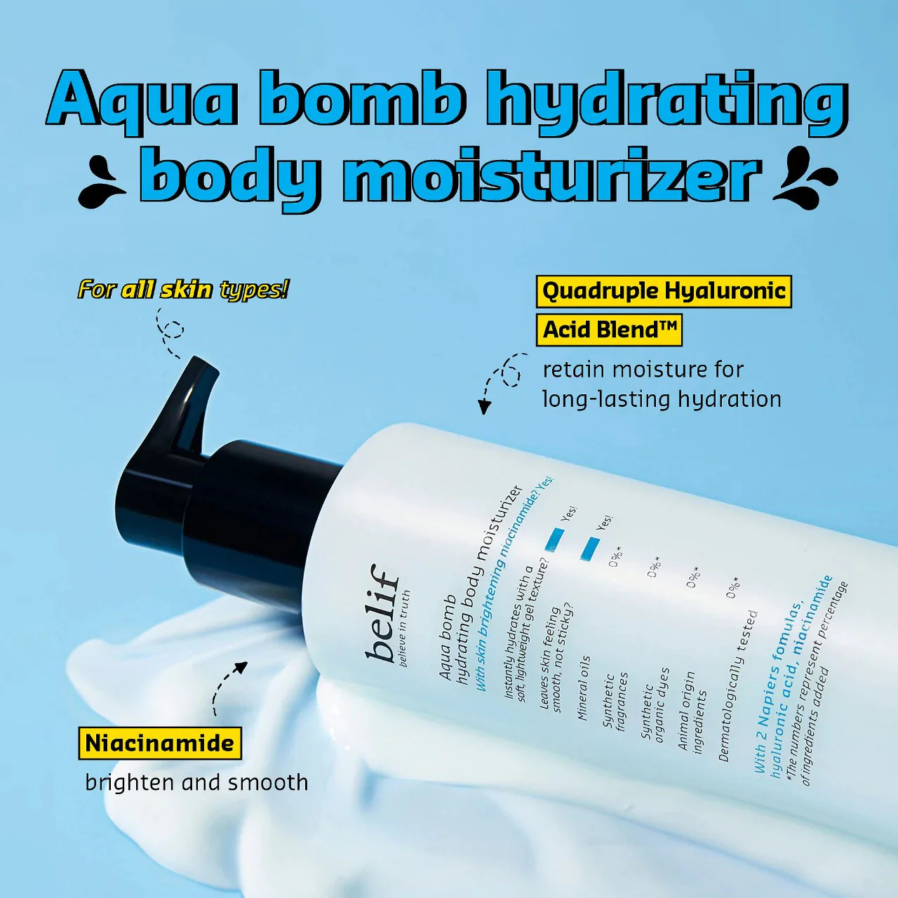 Aqua Bomb Hydrating Body Moisturizer with Niacinamide and Hyaluronic Acid - Image 2