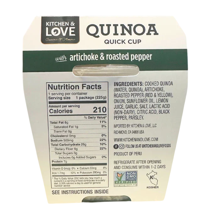 Artichoke & Roasted Pepper Quinoa Quick Cup  (6 Pack) - Image 3