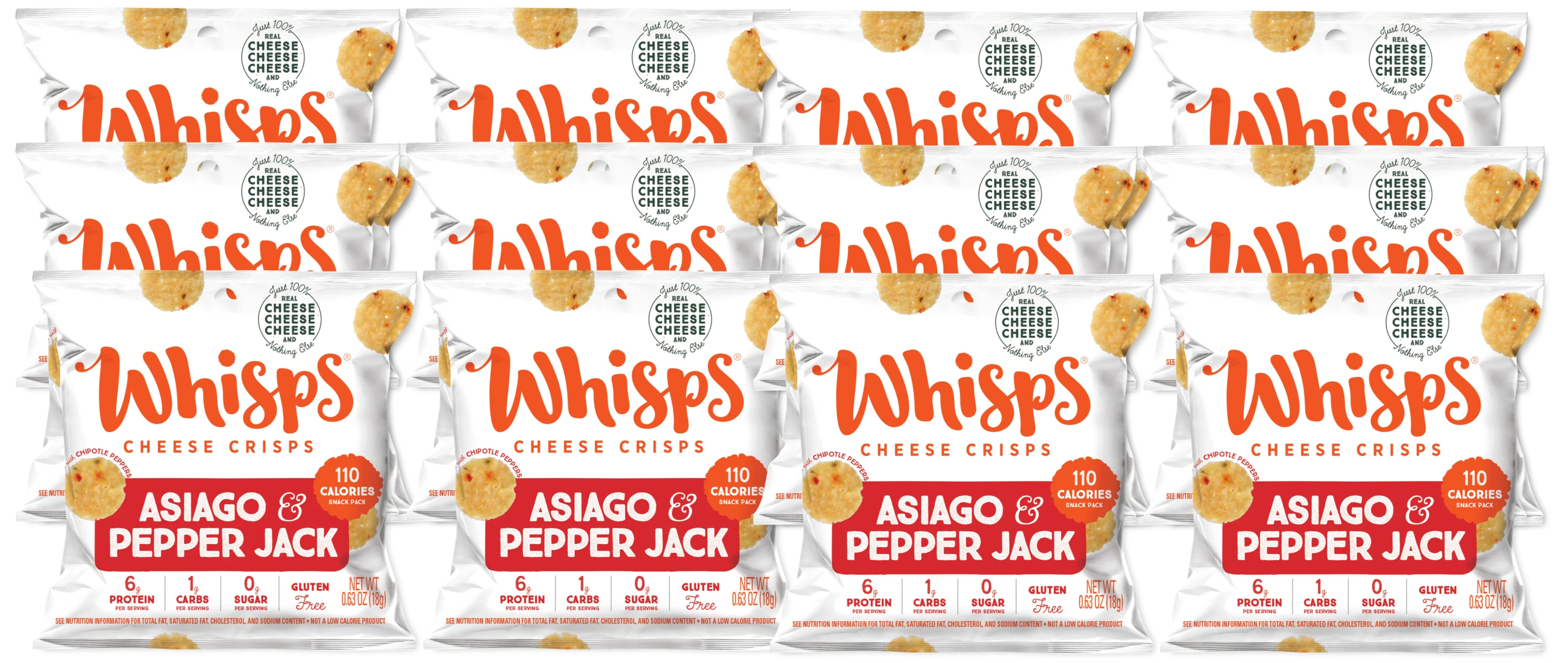 Asiago & Pepper Jack Cheese Crisps (12 CT)
