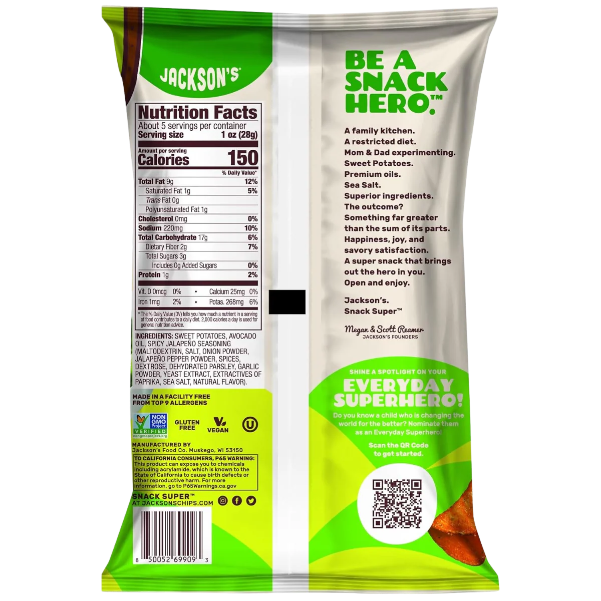 Avocado Oil Spicy Jalapeno Sweet Potato Chips - Image 2