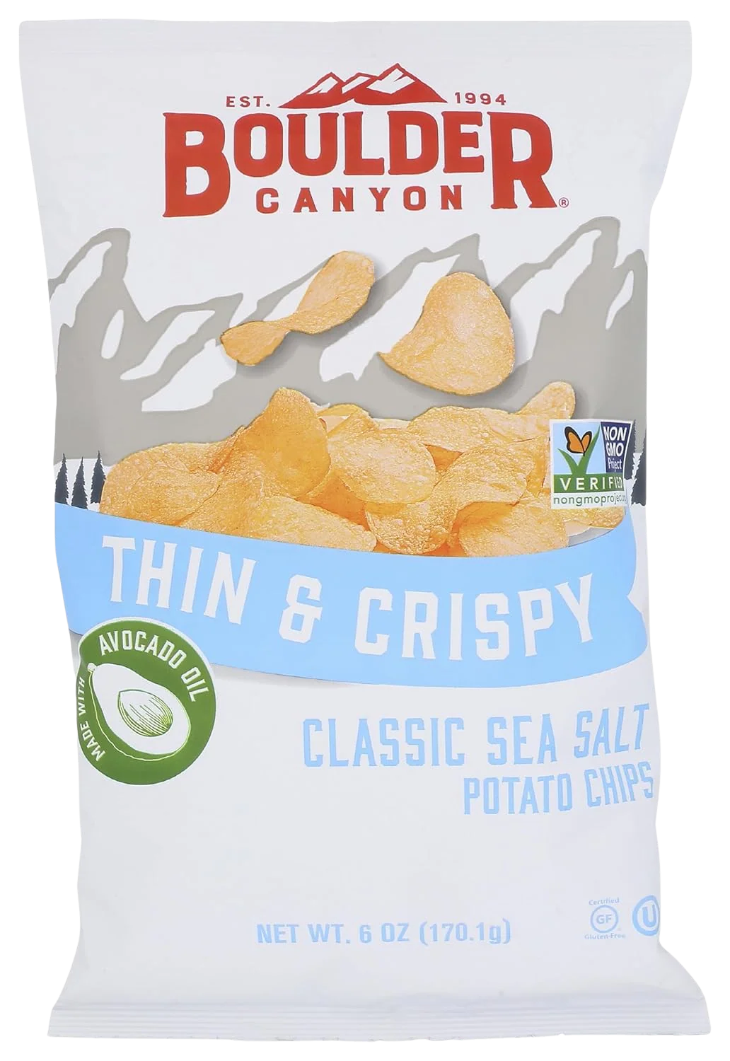 Avocado Oil Thin & Crispy Potato Chips Classic Sea Salt