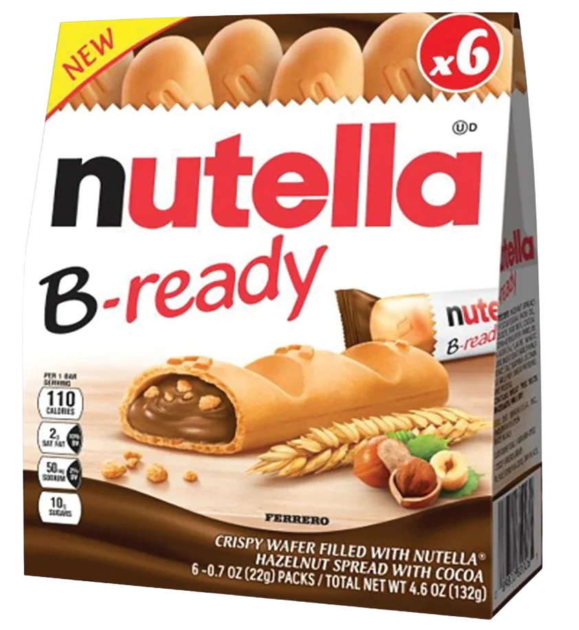 B-Ready Wafer Bars filled with Nutella (6 CT)