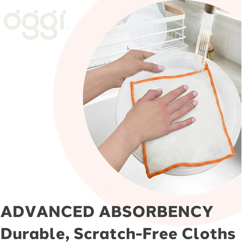 Bamboo Kitchen Cloths - White/Orange (6 CT) - Image 4
