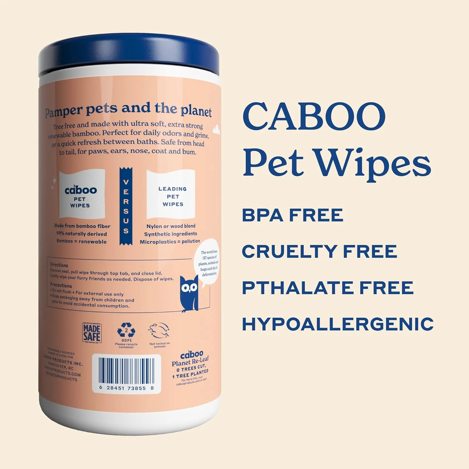 Bamboo Pet Wipes - Jumbo Unscented - Image 2