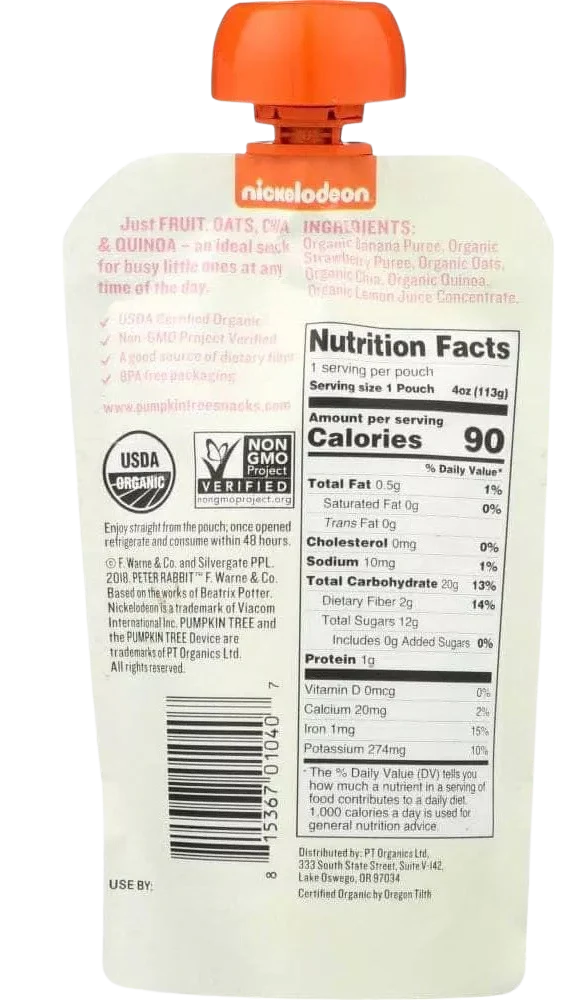 Banana & Strawberry  Super Oats & Seeds Puree (10 Pack) - Image 3